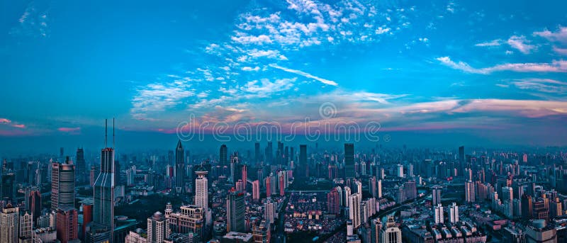 Panorama City View of the SHANGHAI,CHINA Editorial Stock Photo - Image ...