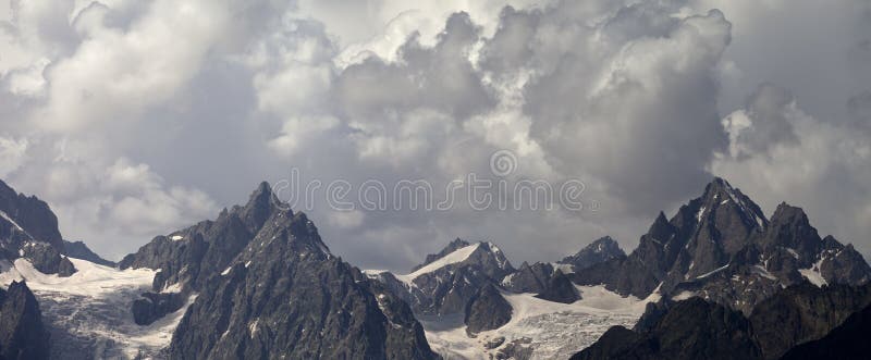 Panorama cloudy mountains