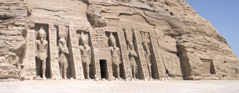 Panorama d'Abu Simbel photos libres de droits Panorama d'Abu Simbel photos libres de droits