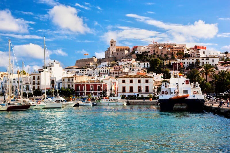 Panorama d'Ibiza, Espagne image stock