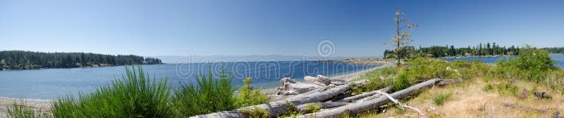 Panorama of Whiffen Spit regional park, Sooke, British Columbia. Panorama of Whiffen Spit regional park, Sooke, British Columbia