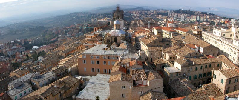 Panorama of the small italian city Macerata in the Marche region. Panorama of the small italian city Macerata in the Marche region