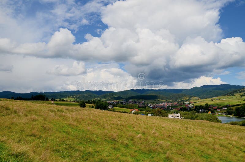 Panorama de montanha - Polónia foto de stock