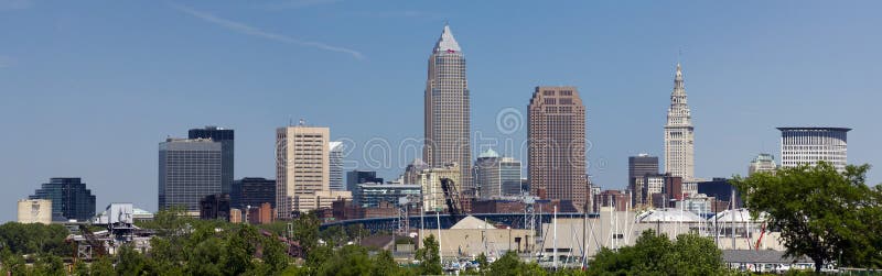 Horizonte de Cleveland fotografia de stock royalty free