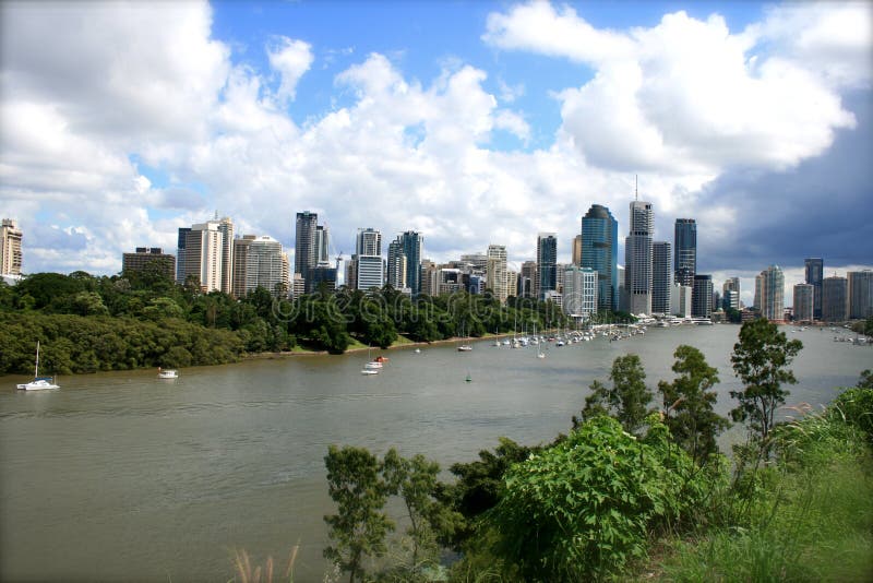 Panorama de Brisbane, Australie images libres de droits Panorama de Brisbane, Australie images libres de droits