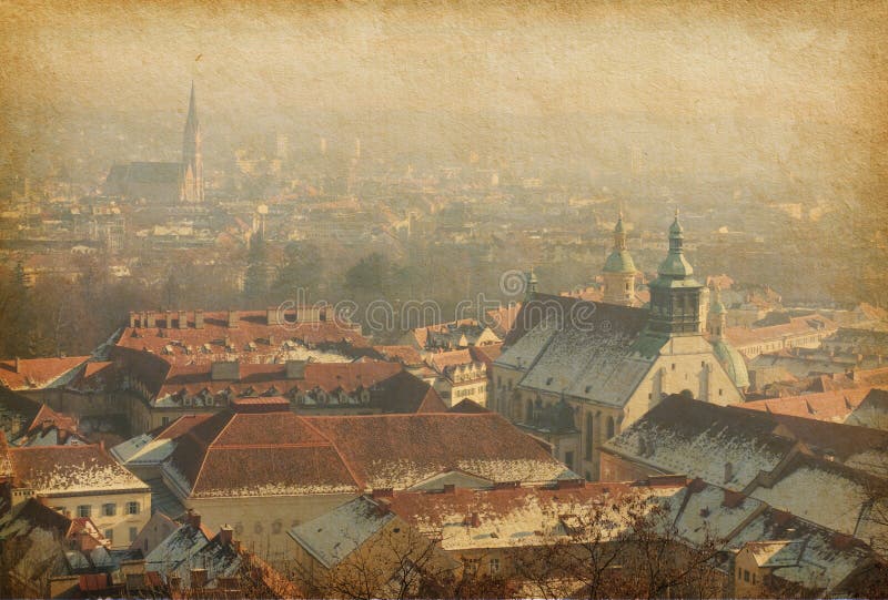 Panorama de Graz. images libres de droits Panorama de Graz. images libres de droits