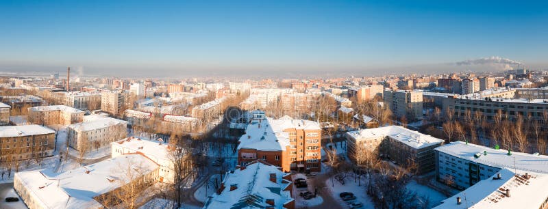 Panorama de la ciudad de Tomsk imagen de archivo Panorama de la ciudad de Tomsk imagen de archivo