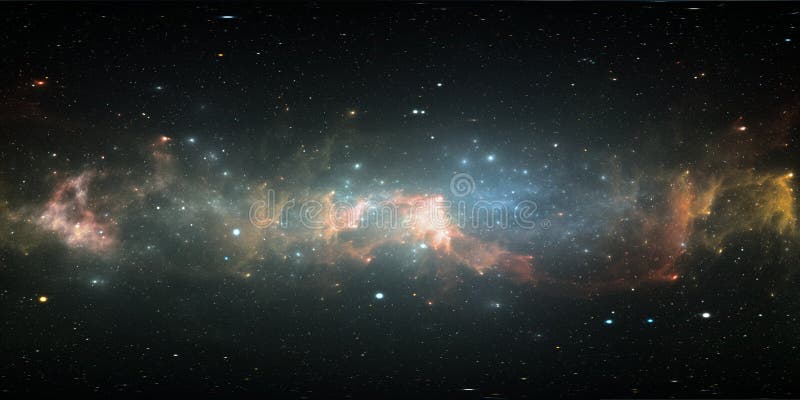 panorama de la galaxia del espacio de 360 grados, proyección equirectangular, mapa del ambiente Panorama esférico de HDRI