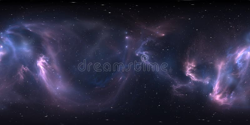 Panorama de la nebulosa del espacio de 360 grados, proyección equirectangular, mapa del ambiente Panorama esférico de HDRI libre illustration