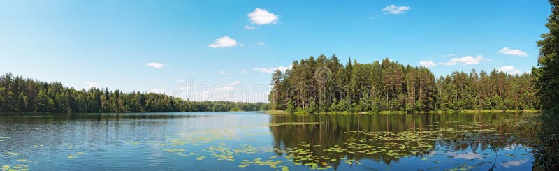 Panorama de lac forest photographie stock Panorama de lac forest photographie stock