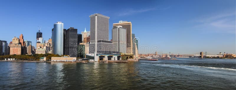 Panorama de Manhattan du sud, paysage urbain de New York City images libres de droits Panorama de Manhattan du sud, paysage urbain de New York City images libres de droits