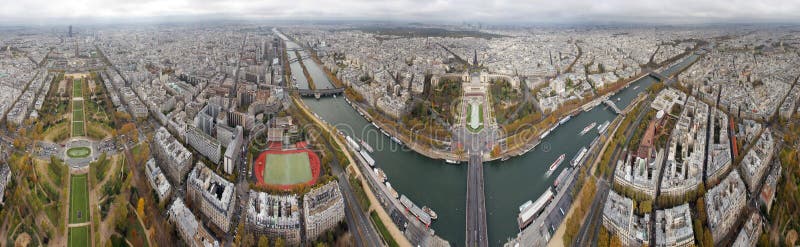 Panorama de París de la torre de Eifel fotos de archivo Panorama de París de la torre de Eifel fotos de archivo