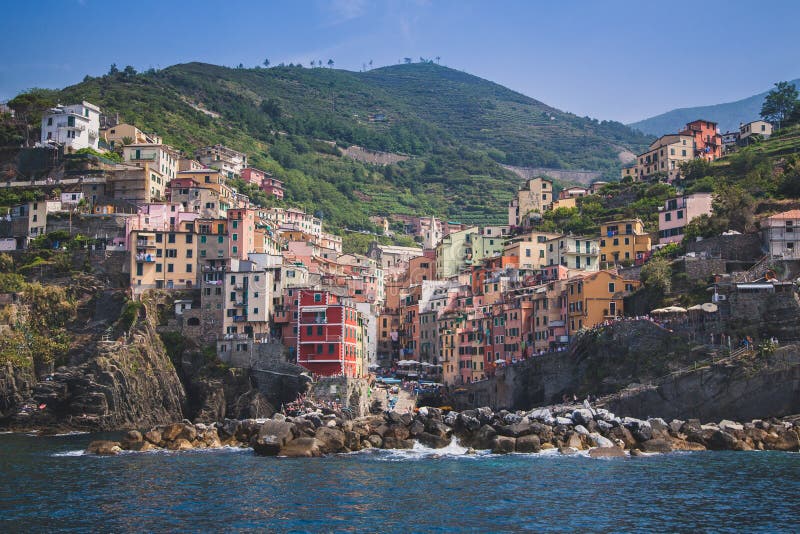 Panorama de Rio Maggiore en Cinque Terre imagen de archivo libre de regalías Panorama de Rio Maggiore en Cinque Terre imagen de archivo libre de regalías