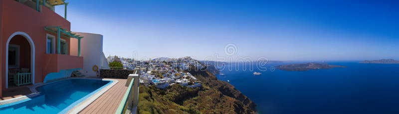 Panorama de Santorini - Grèce photo libre de droits Panorama de Santorini - Grèce photo libre de droits