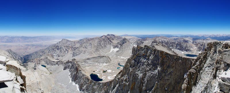 Panorama de sommet de Mount Whitney image stock Panorama de sommet de Mount Whitney image stock