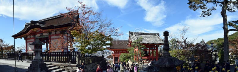 Panorama de temple de Kiyomizu, Kyoto image stock Panorama de temple de Kiyomizu, Kyoto image stock