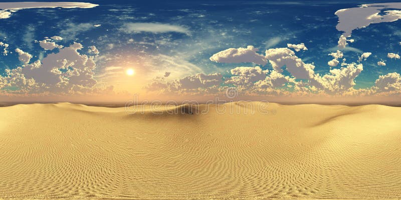Panorama de un desierto arenoso. mapa de entorno. hdri