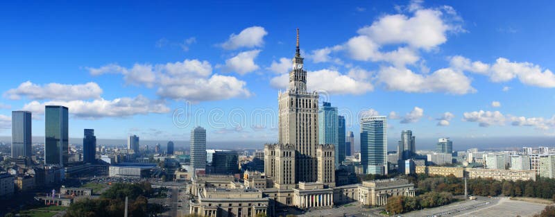 Panorama de Varsóvia fotografia de stock