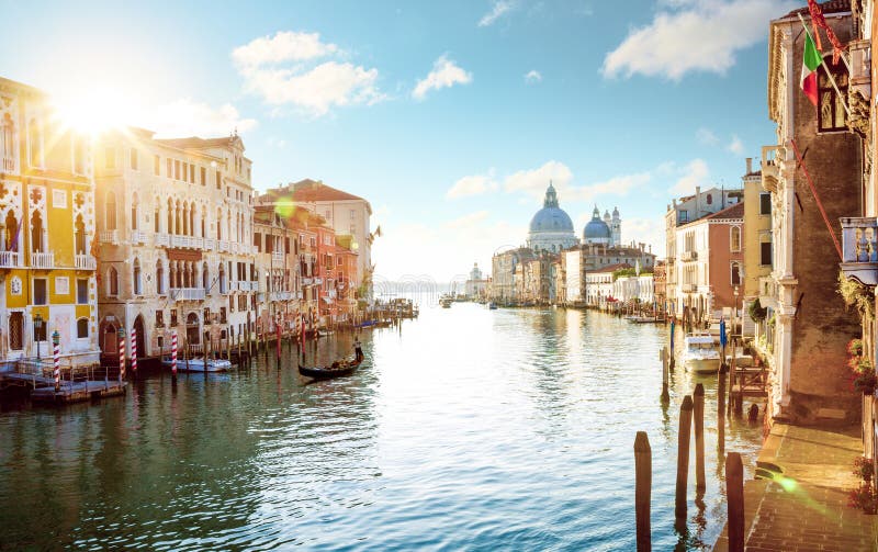 Panorama del canal grande a Venezia, Italia
