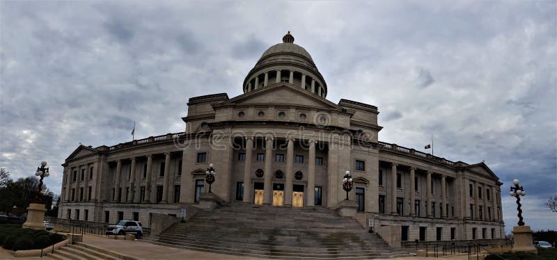 Panorama del capitolio del estado de Arkansas imagenes de archivo Panorama del capitolio del estado de Arkansas imagenes de archivo