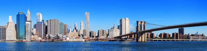 Panorama del horizonte de New York City Manhattan foto de archivo libre de regalías Panorama del horizonte de New York City Manhattan foto de archivo libre de regalías