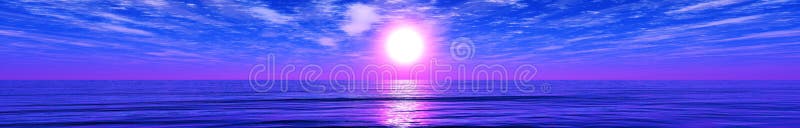 Panorama del tramonto del mare immagine stock Panorama del tramonto del mare immagine stock
