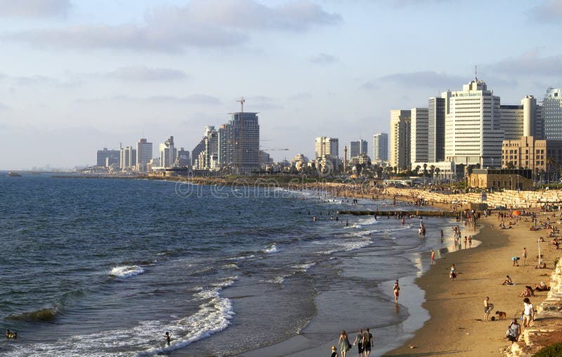 Panorama del verano julio de Tel Aviv foto de archivo libre de regalías Panorama del verano julio de Tel Aviv foto de archivo libre de regalías