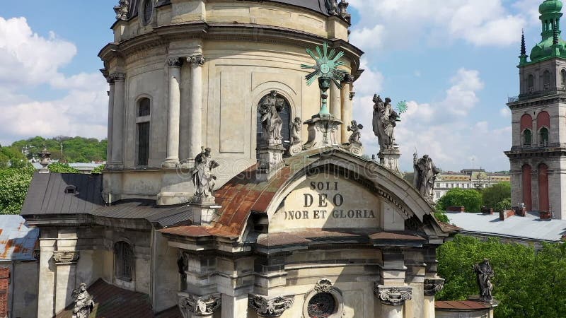 Panorama der alten Stadt Ukraine dominikanisch Luftdach-und Stra?en alte Stadt Lemberg, Ukraine