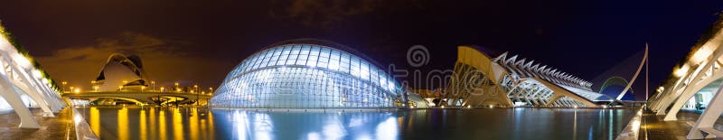 Panorama der Stadt von Künsten und von Wissenschaften. Valencia, Spanien lizenzfreie stockfotografie Panorama der Stadt von Künsten und von Wissenschaften. Valencia, Spanien lizenzfreie stockfotografie
