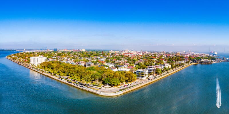 Panorama di Charleston South Carolina Battery Aerial