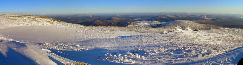 Panorama di Sheregesh fotografie stock