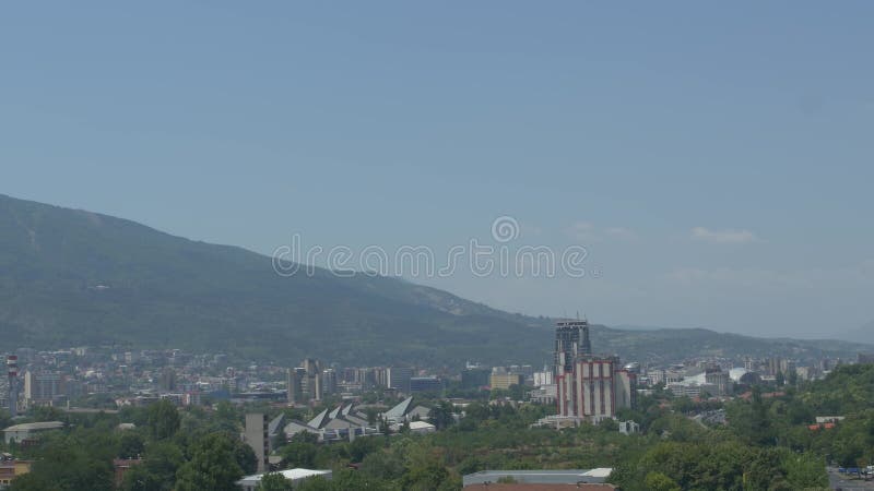 Panorama diurno di skopje macedonia