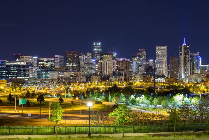 Panorama do centro de Denver, Colorado foto de stock Panorama do centro de Denver, Colorado foto de stock