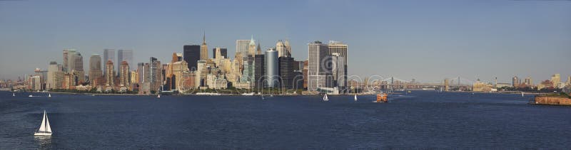 Panorama do porto de New York fotos de stock Panorama do porto de New York fotos de stock