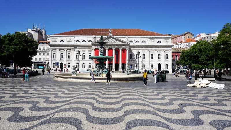 Panorama do teatro de Lisboa, Portugal imagem de stock Panorama do teatro de Lisboa, Portugal imagem de stock