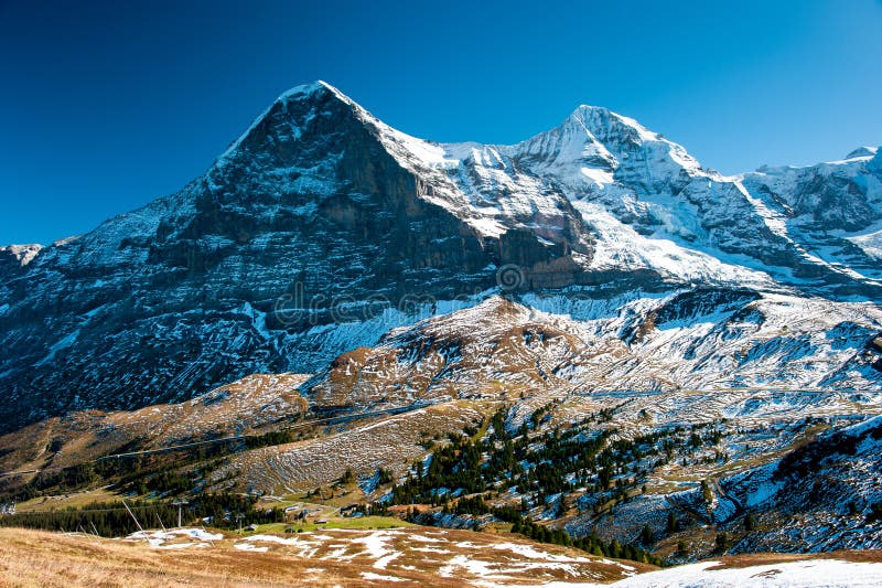 Panorama of Eiger and Monch