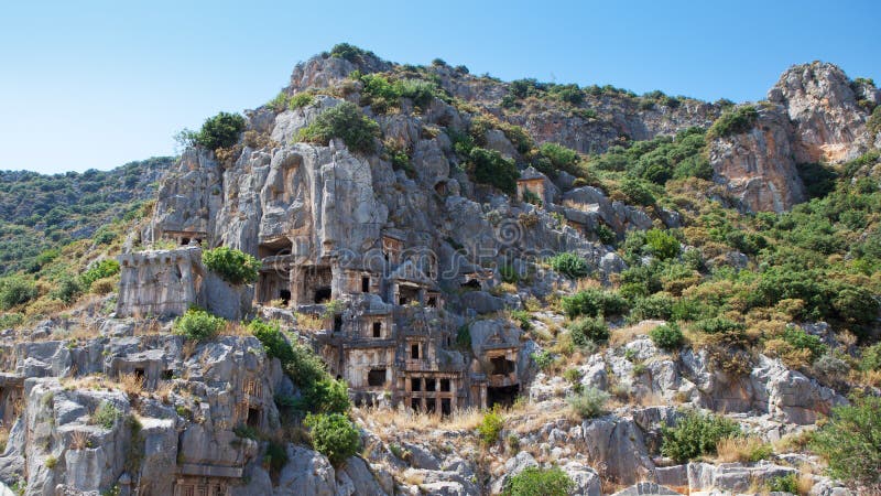 Rock tombs Myra, Demre, Turkey. Rock tombs Myra, Demre, Turkey