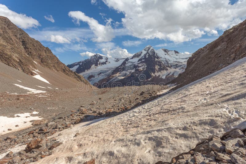 Panorama on the Glaciers of the Palla Bianca Massif Stock Image - Image ...