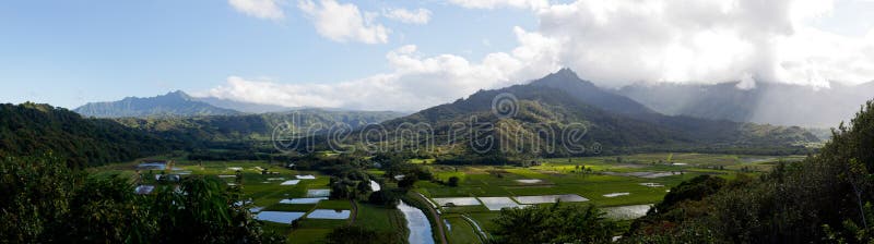 2 440 Hanalei Map Stock Photos - Panorama Hanalei Valley Kauai 23232247 