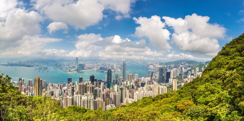 Panoramic View of Hong Kong Stock Photo - Image of view, district