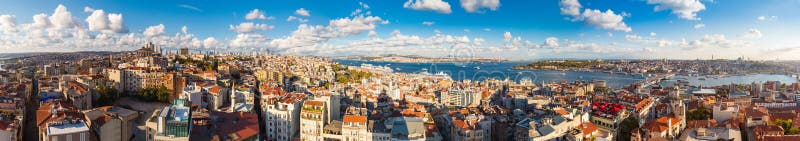 Panorama i Istanbul, Turkiet arkivfoto Panorama i Istanbul, Turkiet arkivfoto