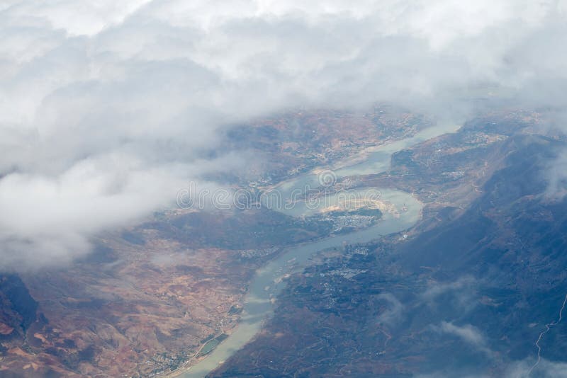 Jinsha River aerial, Yunnan, China