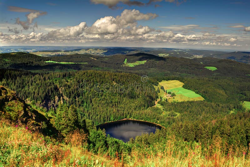 A Panorama landscape view over black forest Germany