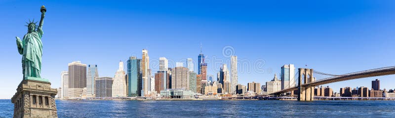 Panorama lower manhattan νέα υόρκη στοκ φωτογραφίες