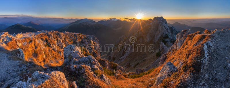 Panorama from Mala Fatra mountains peak Rozsutec