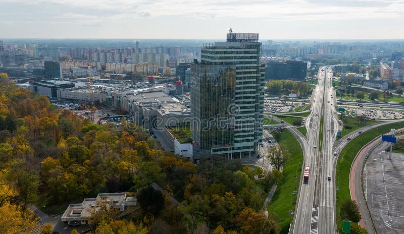 Panorama with modern high-rise residentals in Bratislava