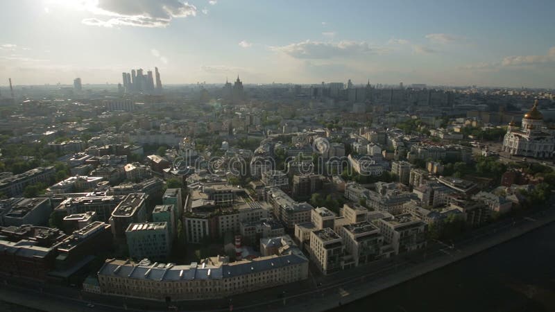 Panorama of Moscow from the height of bird flight