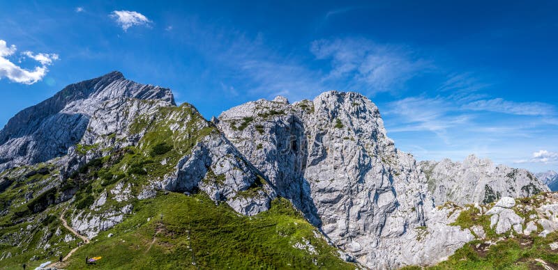 Panorama Of The Mountains In The Alps, Germany Stock Image - Image of