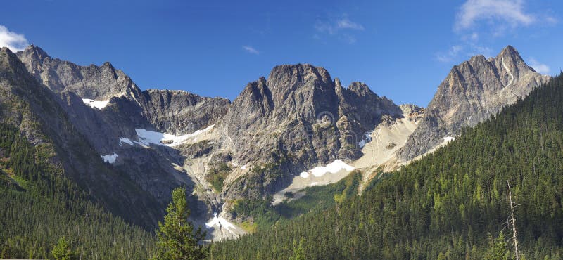 Panorama of Mountains in the Cascades National Park, Washington Stock ...