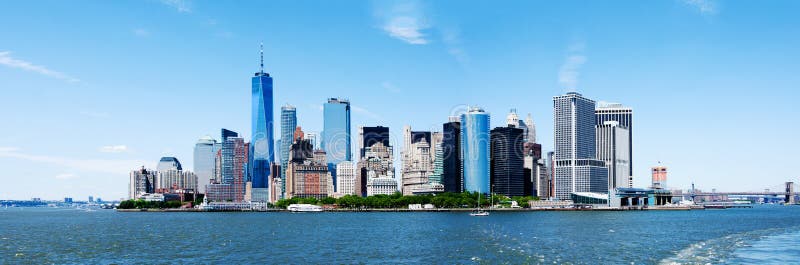 Panorama New York City Manhattan Skyline and Freedom Tower